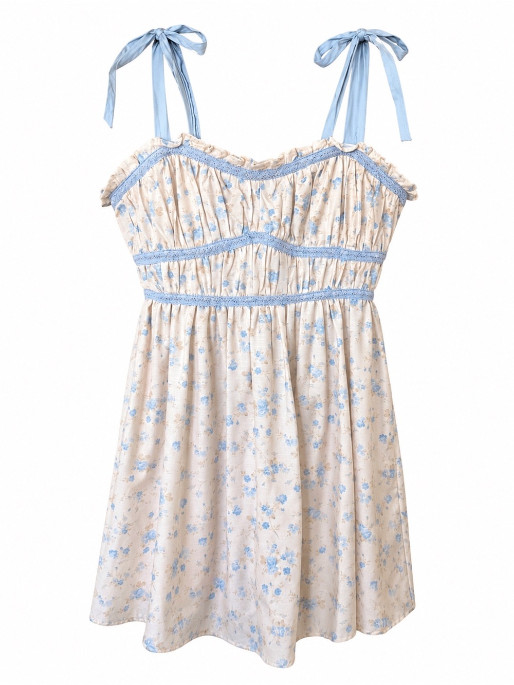 Altar’d State Annabelle Floral Tie Strap Mini Dress Cottagecore Size M
